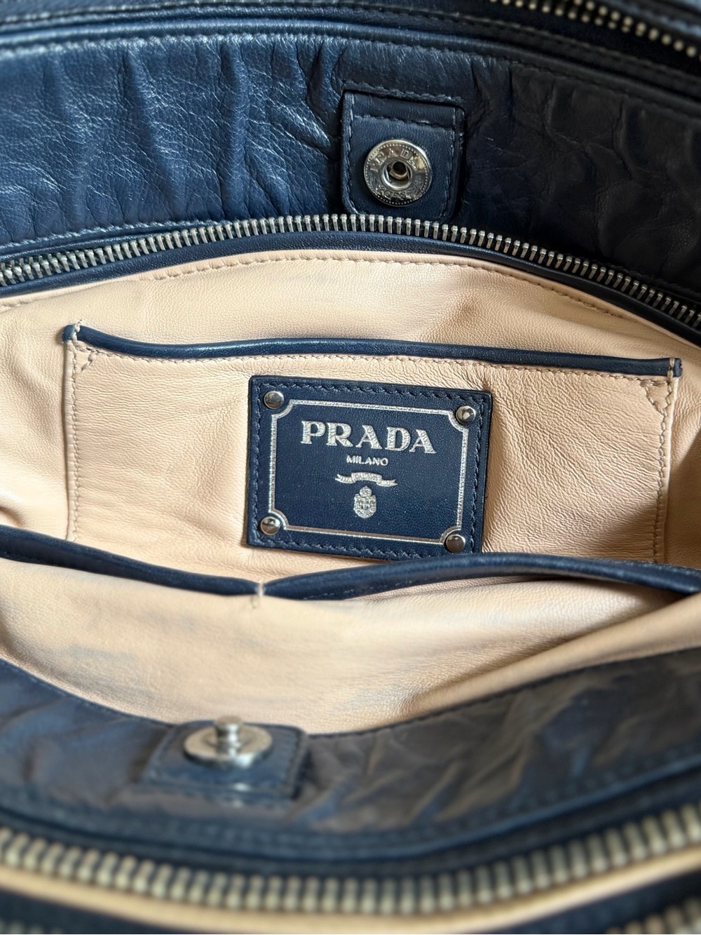 Prada Black Leather Satchel with Gold Hardware - Picture 7 of 7